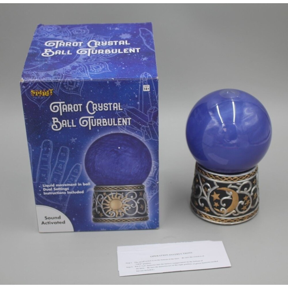 NEW Spirit Tarot Light Up 10x8” Crystal Ball Turbulent BLUE WORKING in Box HTF